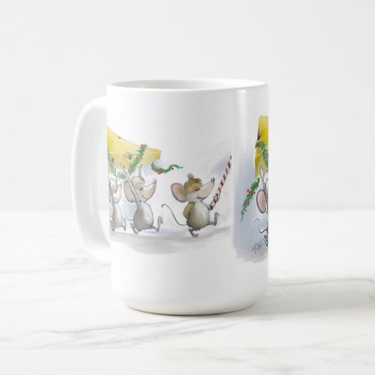 De kerstkaas Mok binnenhalen (Voorkant links)