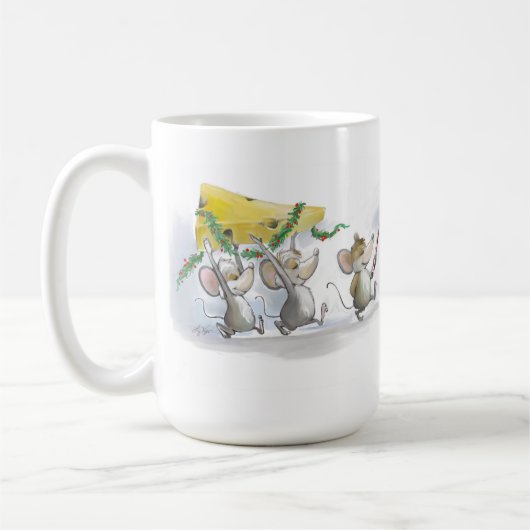 De kerstkaas Mok binnenhalen (Links)