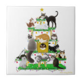De kerstkat-boomtegel tegeltje (Voorkant)