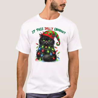 De kerstkat is zo grappig genoeg t-shirt