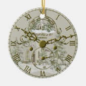 De kerstkerkkklok loopt door keramisch ornament (Voorkant)