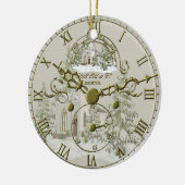 De kerstkerkkklok loopt door keramisch ornament (Links)