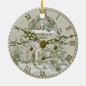 De kerstkerkkklok loopt door keramisch ornament (Achterkant)