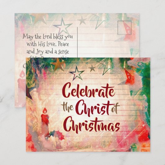 De kerstkerstak vieren feestdagenkaart (Voorkant / Achterkant)