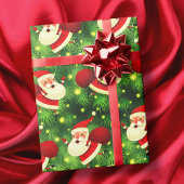 De kerstkerstman komt rood en groen. cadeaupapier