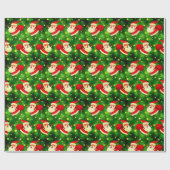 De kerstkerstman komt rood en groen. cadeaupapier (Vlak)