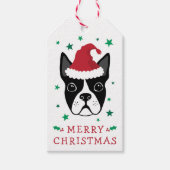 de kerstkerstman van Boston, die kerst zalig maakt Cadeaulabel (Voorkant)