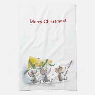 De kerstkeukenhanddoek in de keuken brengen theedoek