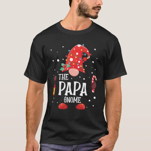De kerstkoepel van de familie Papa Gnome T-shirt (Voorkant)