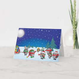De kerstmagie van de egel feestdagen kaart