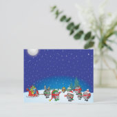 De kerstmagie van de egel feestdagenkaart (Staand voorkant)