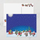 De kerstmagie van de egel feestdagenkaart (Voorkant / Achterkant)