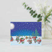 De kerstmagie van de egel feestdagenkaart (Staand voorkant)