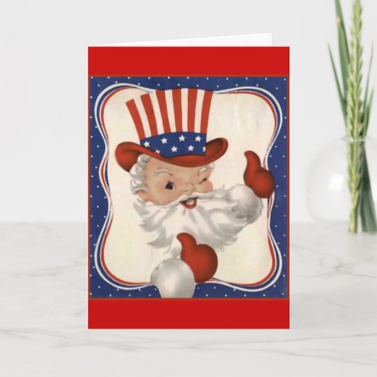 De Kerstman als Uncle Sam Feestdagen Kaart (Voorkant)