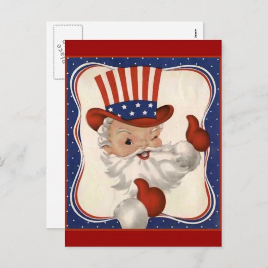 De Kerstman als Uncle Sam Feestdagenkaart (Voorkant / Achterkant)