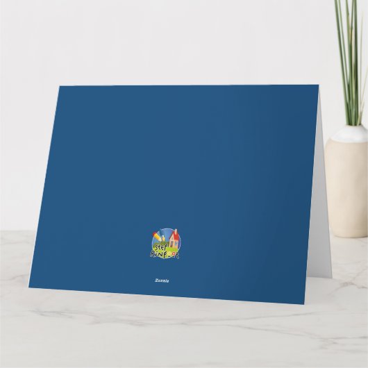 De kerstman arriveert in het dorp kaart (Achterkant)