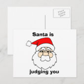 De kerstman beoordeelt je. feestdagenkaart (Voorkant / Achterkant)