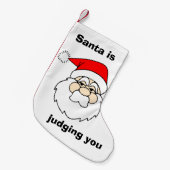 De kerstman beoordeelt je grappige kerstmis kleine kerstsok (Voorkant (Hangend))