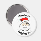 De kerstman beoordeelt je grappige kerstmis magneet (Voorkant / Achterkant)