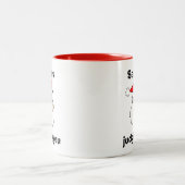 De kerstman beoordeelt je grappige kerstmis tweekleurige koffiemok (Center)