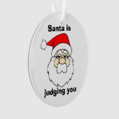 De kerstman beoordeelt je ornament (voorkant)