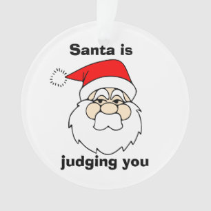 De kerstman beoordeelt je ornament