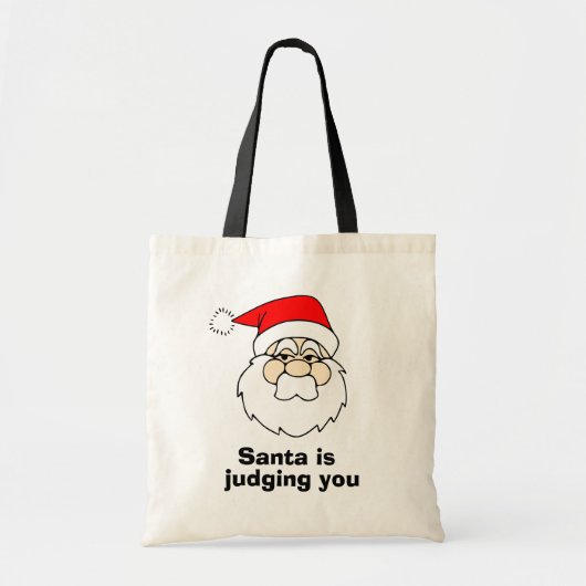 De kerstman beoordeelt je tote bag (Voorkant)