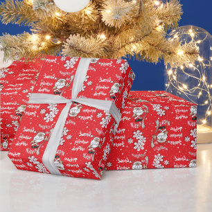 De kerstman bepaalt Ongehoorzaam of Nice   Cadeaupapier