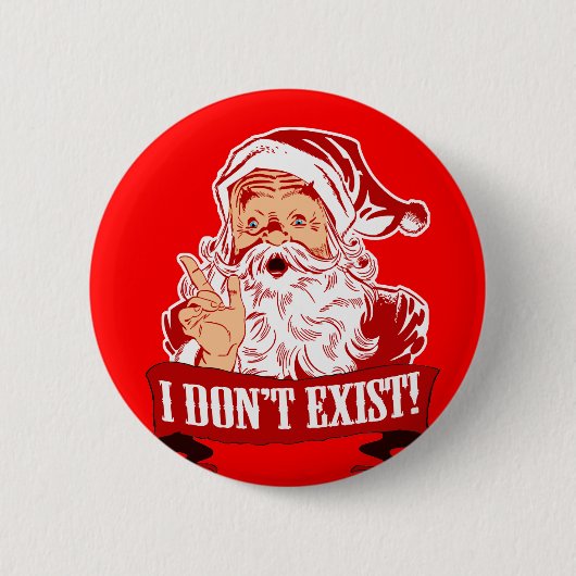 De kerstman bestaat niet ronde button 5,7 cm (Voorkant)