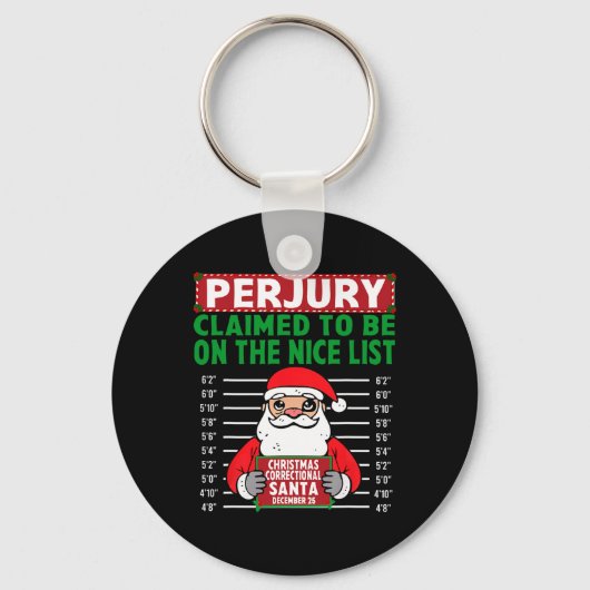 De Kerstman beweerde op de lijst van Nice North Po Sleutelhanger (Voorkant)
