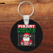 De Kerstman beweerde op de lijst van Nice North Po Sleutelhanger (Voorkant)