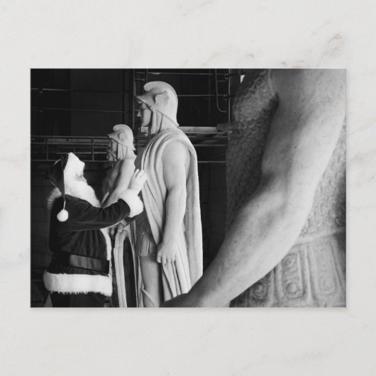 De kerstman bewondert een Centurian Wacht, de Post Feestdagenkaart (Voorkant)