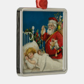 De  Kerstman bezoekt een slapend kind Metalen Ornament (Rechts)