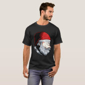 De Kerstman bidt voor ons met Pet en baard T-shirt (Voorkant volledig)