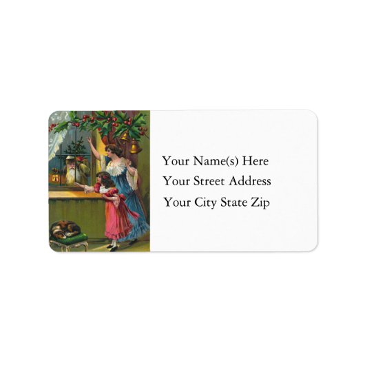 De Kerstman bij het het adresetiket van het Venst Etiket (Voorkant)