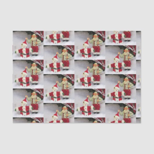 De Kerstman bouwt een Snowman-weefselpapier Tissuepapier (Voorkant)