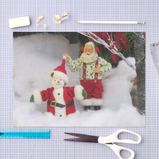 De Kerstman bouwt een Snowman-weefselpapier Tissuepapier (Craft)