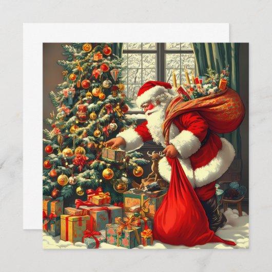 De Kerstman brengt de kinderen plezier Kaart (Voorkant / Achterkant)