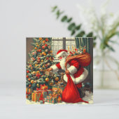 De Kerstman brengt de kinderen plezier Kaart (Staand voorkant)