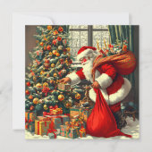 De Kerstman brengt de kinderen plezier Kaart (Voorkant)