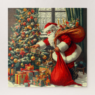 De Kerstman brengt de kinderen plezier Legpuzzel