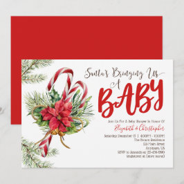 De kerstman brengt ons een Baby kerstBaby shower Kaart