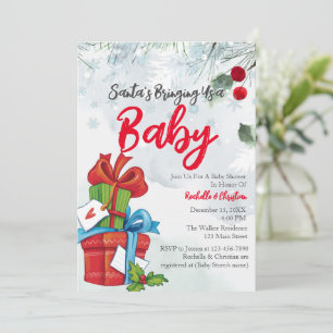 De kerstman brengt ons een Baby kerstcadeau Kaart