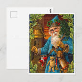 De kerstman brengt speelgoed mee op kerst, briefkaart (Voorkant / Achterkant)