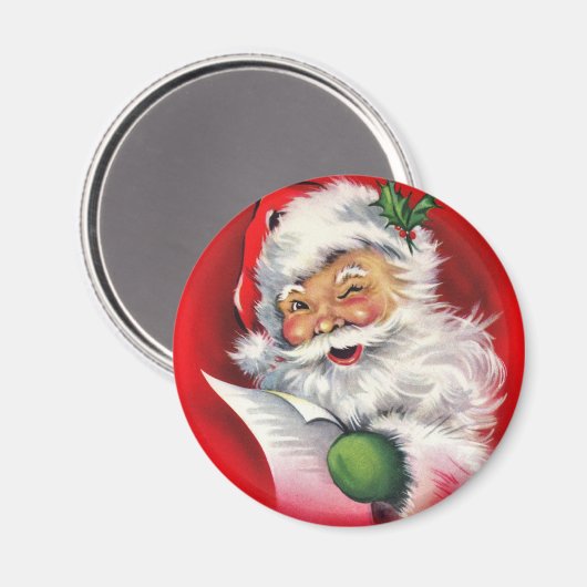 De  Kerstman checkt zijn lijst Magneet (Voorkant / Achterkant)