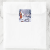 De Kerstman controleert de geschenklijst Vierkante Sticker (Tas)
