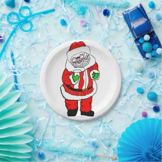 DE KERSTMAN CONTROLEERT ZIJN LIJST PAPIEREN BORDJE (Feest)