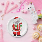 DE KERSTMAN CONTROLEERT ZIJN LIJST PAPIEREN BORDJE (Feest)