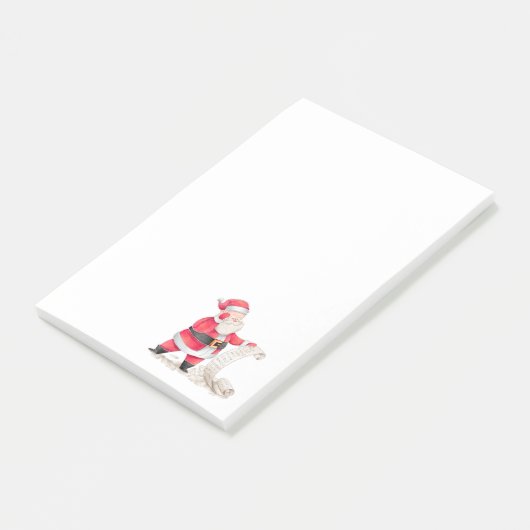 De kerstman controleert zijn lijst van Nice Post-it® Notes (Schuin)