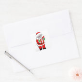 DE KERSTMAN CONTROLEERT ZIJN LIJST VIERKANTE STICKER (Envelop)